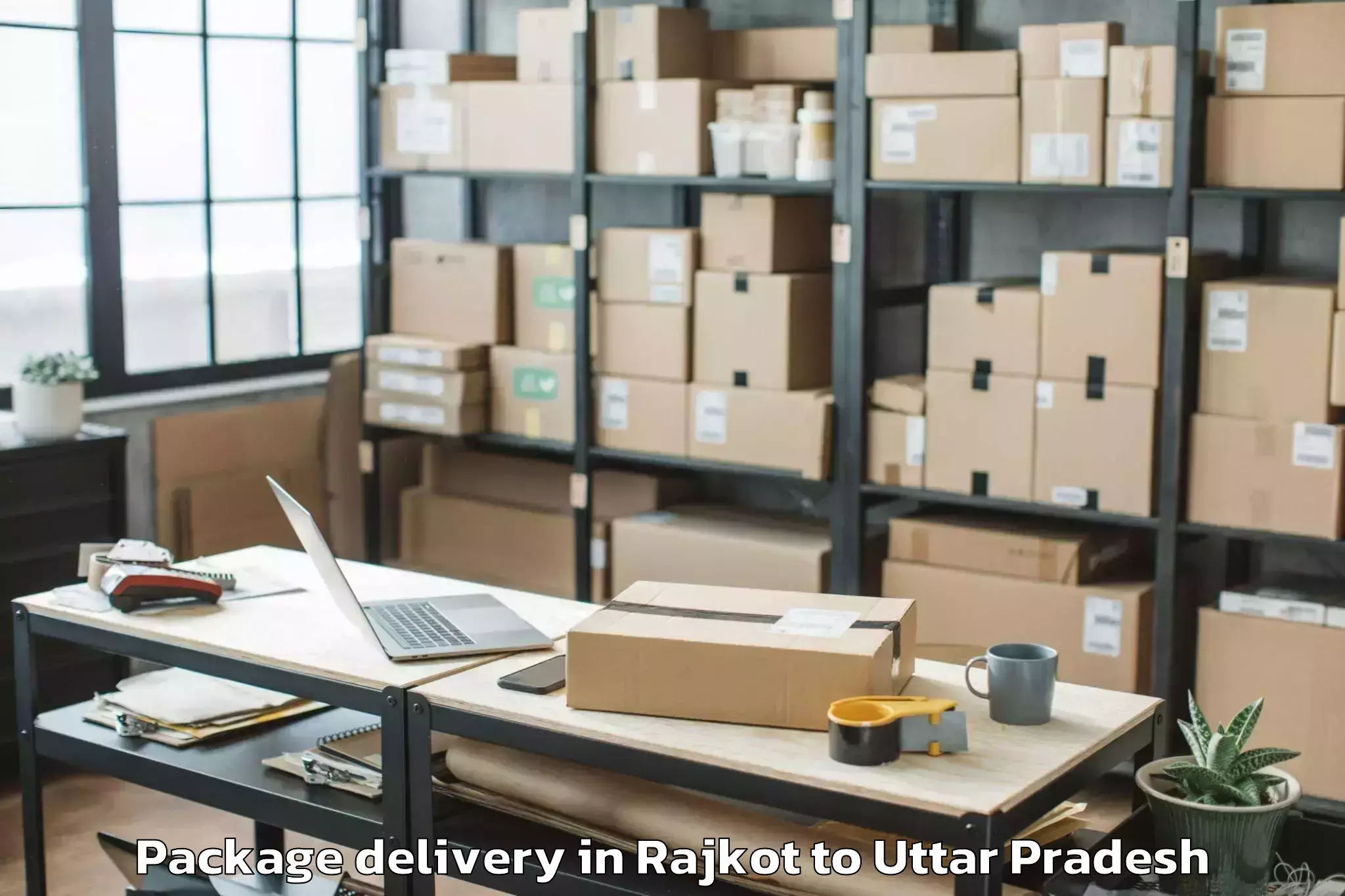 Reliable Rajkot to Usehat Package Delivery